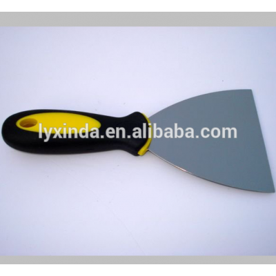 Drywall putty knife with rubber handle or wooden